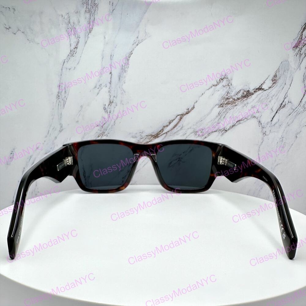 New PRADA Sunglasses Brown Root Tortoise Square Men's Plaque Logo - Picture 16 of 16
